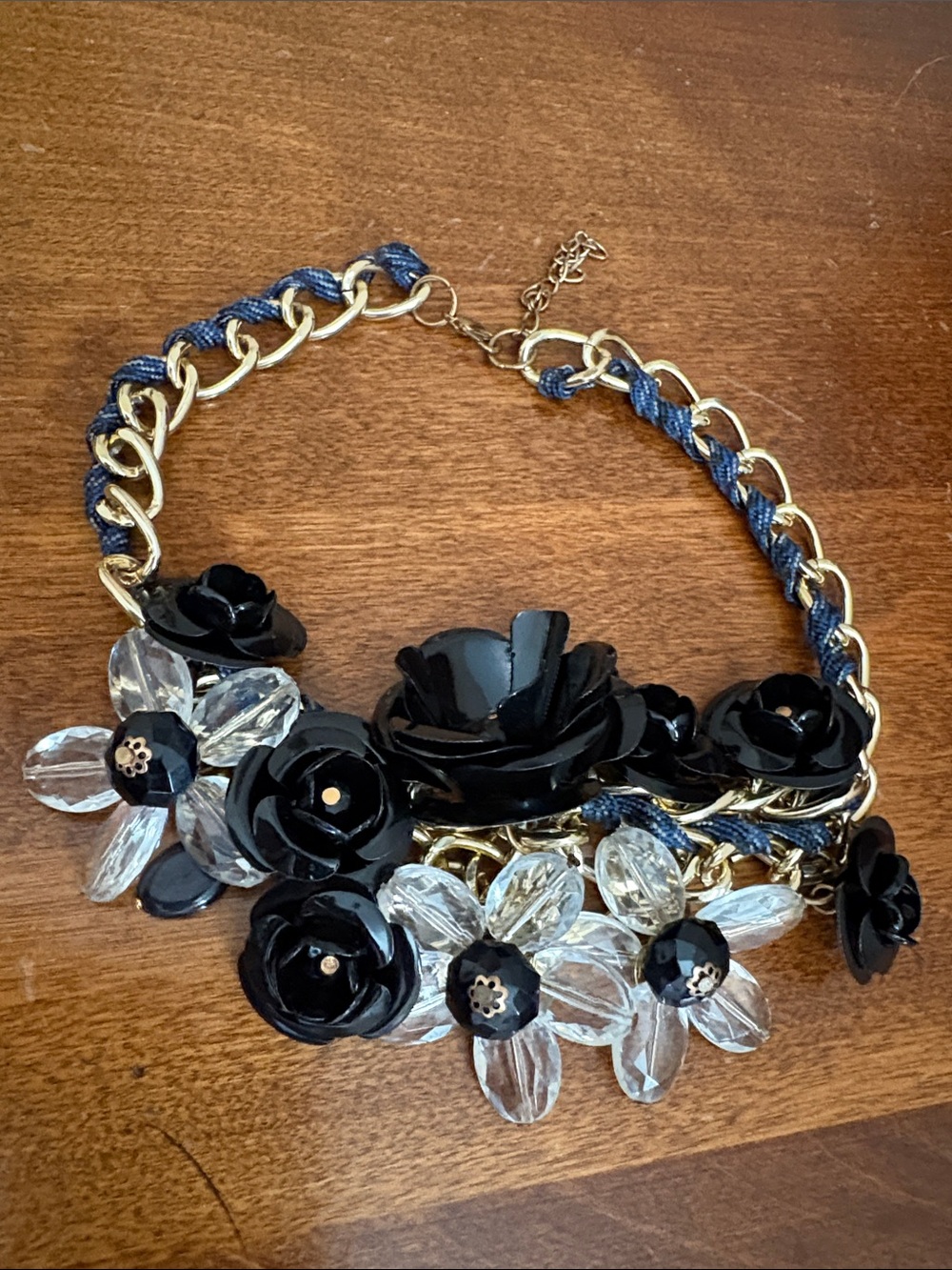 Black Floral Statement Necklace - Women's Jewelry